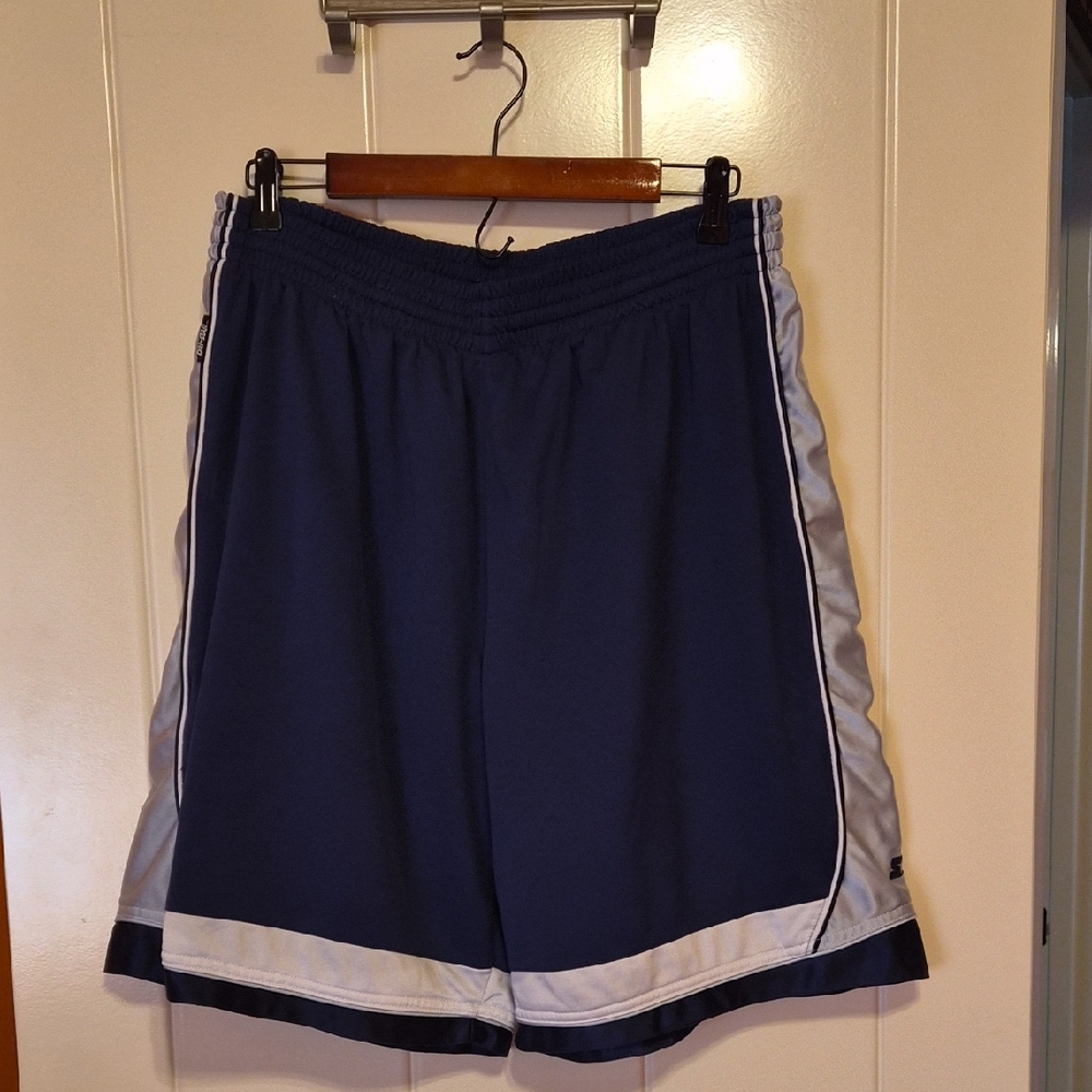 STARTER Men's Navy and White Athletic Shorts
